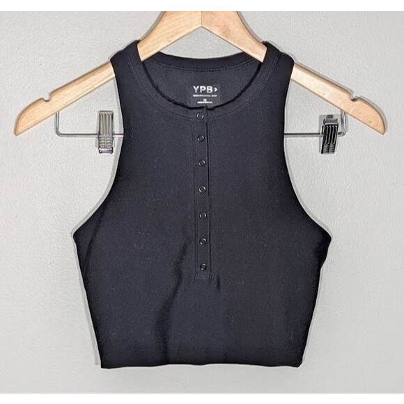 Abercrombie & Fitch Tops - Abercrombie & Fitch YPB SculptLUX Plunge Henley Slim Top, Size XS Black